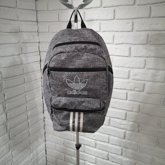2 / $30.00 - Adidas Unisex Dark Grey Zipper Closure Padded Back Backpack - Picture 1 of 12